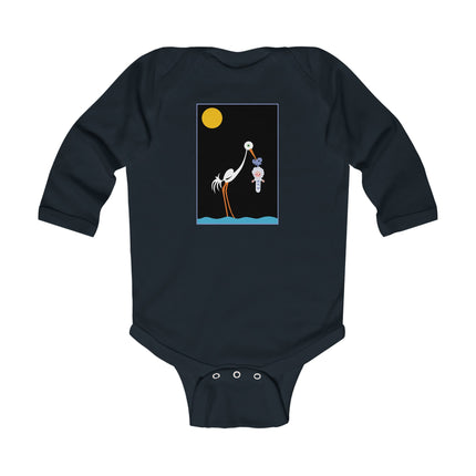 Moonlit Reverie Long Sleeve Baby Bodysuit – Starlit Dreams & Cozy Arrival