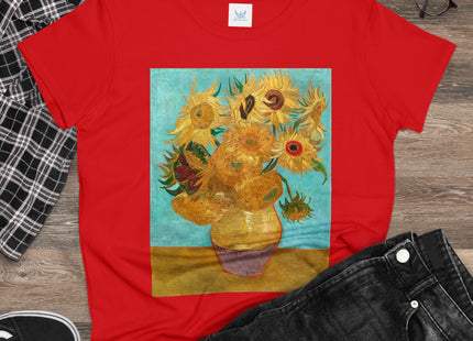 Vase with Twelve Sunflowers by Vincent van Gogh Women's Midweight Cotton Tee
