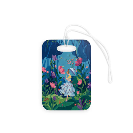 🌸☂️ A Stroll Through The Enchanted Forest Luggage Tag – Art Deco Floral Fantasy