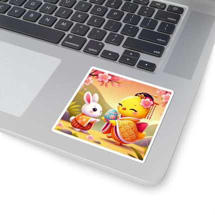 Whimsical Springtime Exchange Kiss-Cut Stickers (4 Sizes)