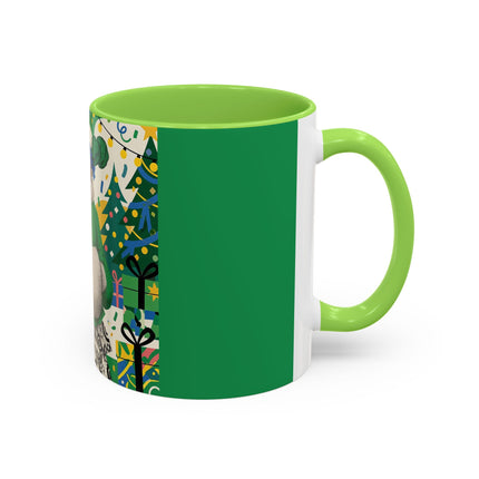 🍀🎄 The Emerald Holly Christmas Colorful Mug – Art Deco Holiday Elegance