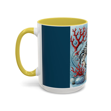 Spotted Crab & Pagoda Colorful Mug – Mystical Ocean & Asian Harmony