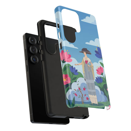 🌸🎩 The Lady Of The Grand Flower Garden Phone Case – Art Deco Fashion Illustration