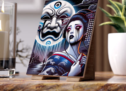 Geisha’s Black Ink Tears Ceramic Tile