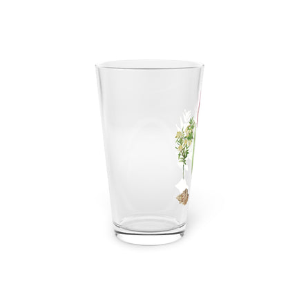 Tulip, Branches of Myrtle and Shells Glass, 16oz