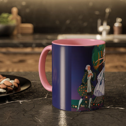 Moonlit Garden Waltz Colorful Mug (11oz, 15oz) – Rococo Romance, Garden Elegance & Enchanted Dance
