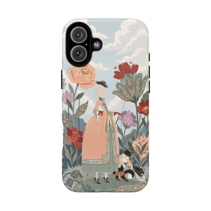 🌹🐈 The Lady And Puss In Boots Phone Case – Art Deco Floral Whimsy