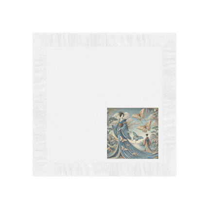 Butterfly Empress White Coined Napkins – Graceful Butterflies & Timeless Elegance