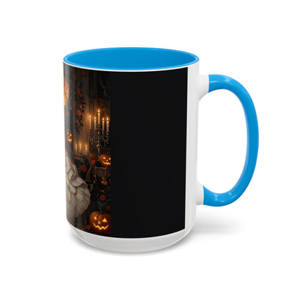 🌙🎃 The Moonlit Pumpkin Parlor Colorful Mug – Elegant Halloween Charm