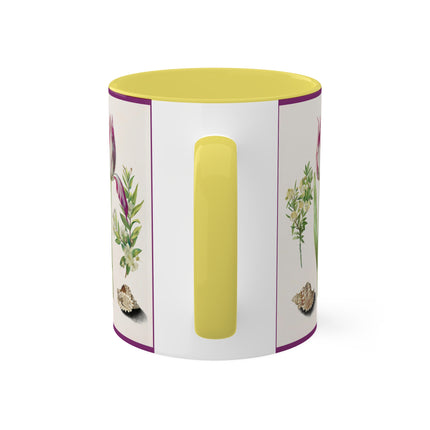 Tulip, Branches of Myrtle and Shells by Maria Sibylla Merian Colorful Mugs, 11oz