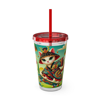 Dragon Dance on Wheels Sunsplash Tumbler with Straw, 16oz