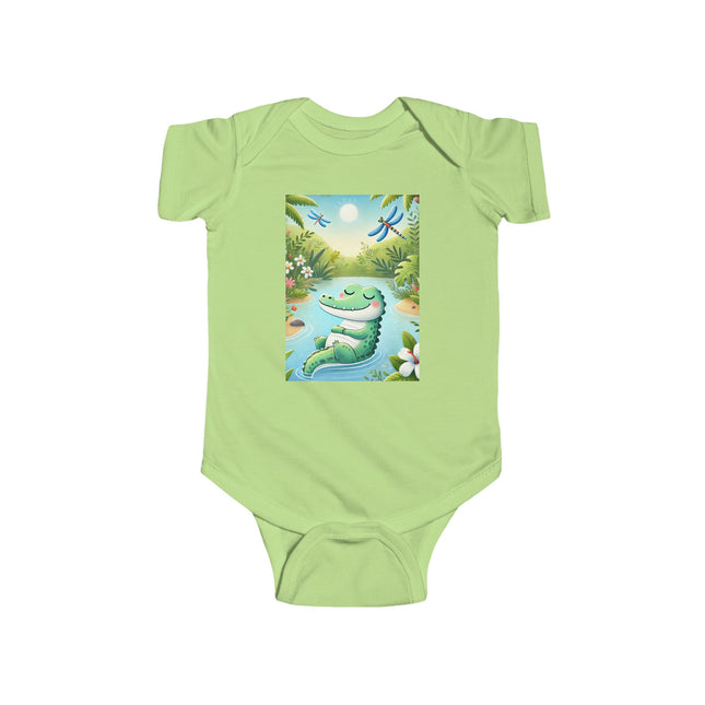Tranquil River Dream Baby Bodysuit – Crocodile Jungle Serenity Design