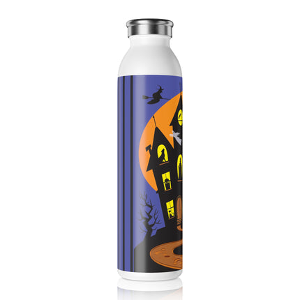 Halloween Night at the Haunted House Slim Water Bottle