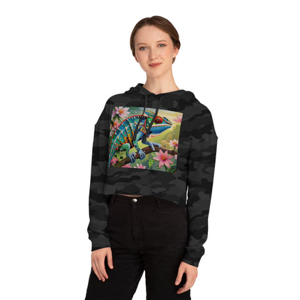 Camouflage Chameleon Cropped Hooded Sweatshirt
