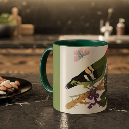 Woodpecker & Rose Colorful Mugs – Vibrant Spring & Bold Beauty