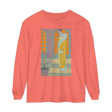 Sur Les Marches Du Jardin by Georges LePape Garment-dyed Long Sleeve T-Shirt