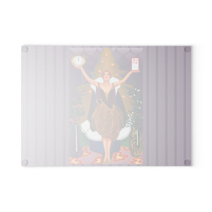 Countdown to Christmas Elegance Glass Cutting Board