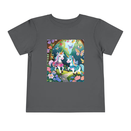 Baby Unicorns and Fluttering Butterflies Toddler Short Sleeve Tee
