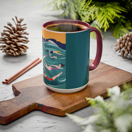 Summer Splash Colorful Mugs – Retro Beach Joy & Carefree Summer Vibes