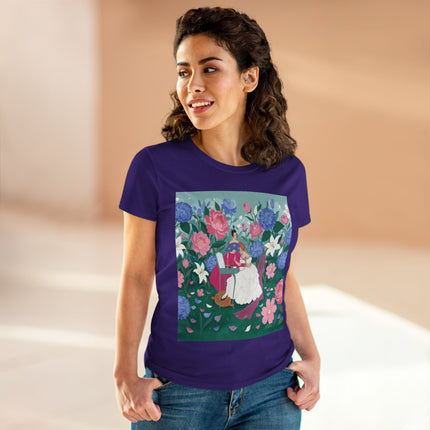 💎🌸 The Lady Of The Jeweled Garden Cotton Tee – Art Deco Floral Elegance