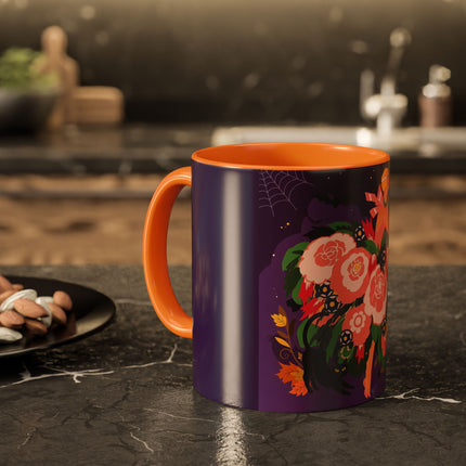 🌹🎃 The Lady Of The Haunted Rose Garden Colorful Mug – Romantic Halloween Charm