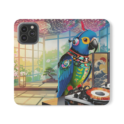 🎧🦜 Parrot DJ Flip Case – Neon Beats & Cyber Groove