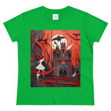 Halloween Night Scene Women's Midweight Cotton Tee