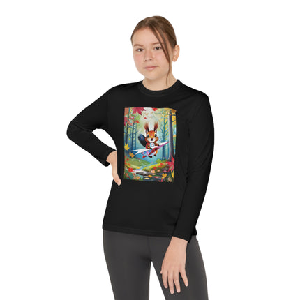 Acorn Aviator Youth Long Sleeve Competitor Tee – Woodland Flight & Whimsical Adventure