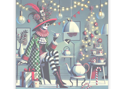 Whimsical Christmas Tea Party Kiss-Cut Stickers (4 Sizes)