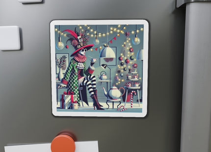 Whimsical Christmas Tea Party Die-Cut Magnets (5 Sizes)