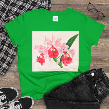 Cattleya gigas by Jean Jules Linden Women's Midweight Cotton Tee