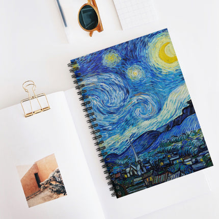 The Starry Night by Vincent Van Gogh Spiral Notebook - Ruled Line