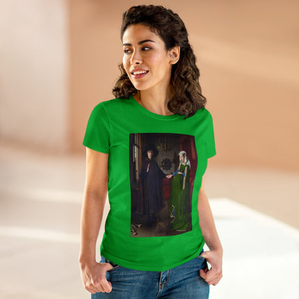 Arnolfini Portrait by Jan Van Eyck Women's Midweight Cotton Tee