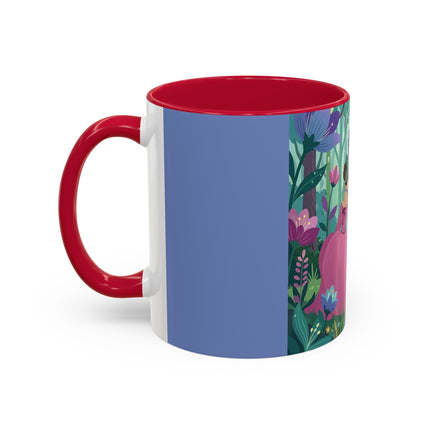 The Lady Of The Enchanted Mirror Colorful Mugs – Art Deco Botanical Elegance