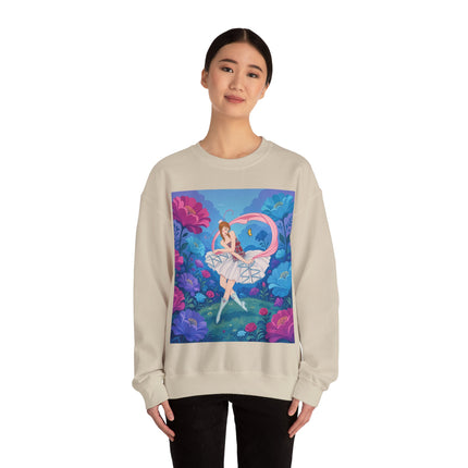 🦋🌸 The Butterfly Garden Ballet Crewneck Sweatshirt – Art Deco Floral Whimsy