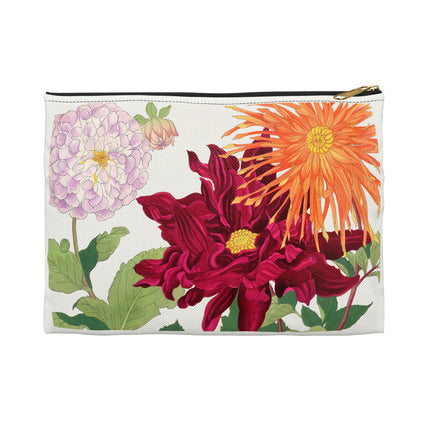 Dahlia Accessory Pouch – Botanical Art Design Inspired By Tanigami Kônan