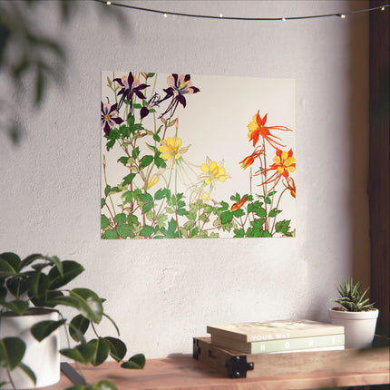 Aquilegia Flower by Tanigami Kônan Premium Matte horizontal posters
