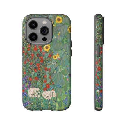 Farm Garden with Sunflowers by Gustav Klimt Phone Cases