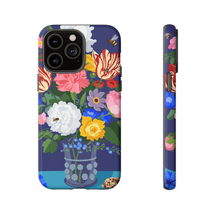 Midnight Floral Bouquet Phone Case – Vibrant Blooms & Enchanted Garden