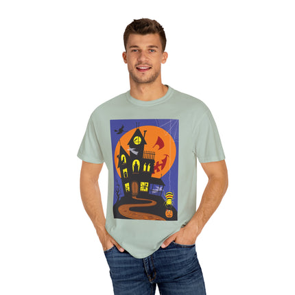 Halloween Night at the Haunted House Unisex Garment-Dyed T-shirt