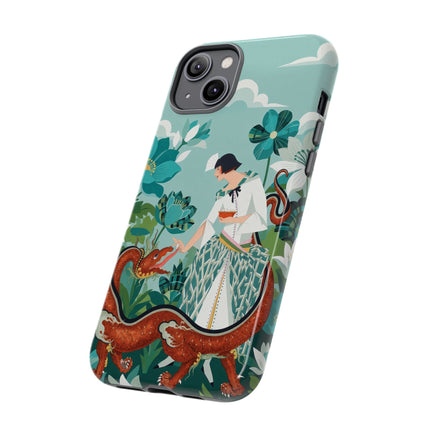 🐉🌿 The Dragon Keeper Phone Case – Art Deco Floral Fantasy
