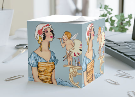 The Enchanting Painter: A Fairy's Artistic Touch Note Cube