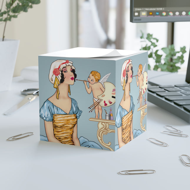 The Enchanting Painter: A Fairy's Artistic Touch Note Cube