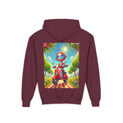 The Traveling Robot Youth Hooded Sweatshirt – Adventure, Curiosity & Playful Discovery