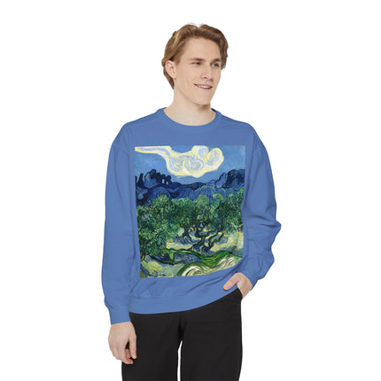 Olive Trees by Vincent Van Gogh Garment-Dyed Sweatshirt