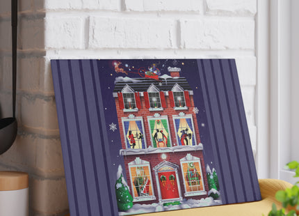 A Christmas Eve Celebration Glass Cutting Board