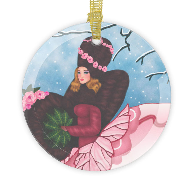 Winter Rose Empress Glass Ornament