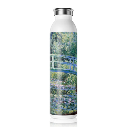 Water Lilies and Japanese Bridge by Claude Monet Slim Water Bottle