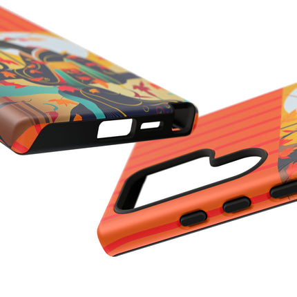 Black Cat in Kimono Phone Cases