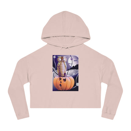 The Startled Pumpkin Women’s Cropped Hooded Sweatshirt